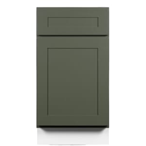 Kingston Forest Green shaker style 18-inch base kitchen cabinet with solid wood frame front view