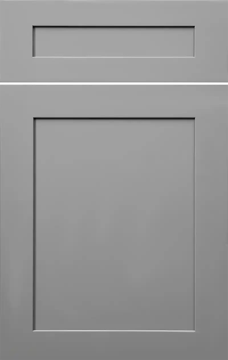 KINGSTON Grey Silver shaker style kitchen cabinet door with soft neutral gray finish
