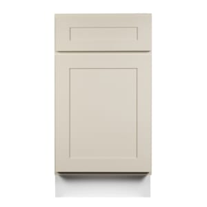 Koville Cabinetry Shaker Harvest Taupe B18 base cabinet with classic shaker door design front view
