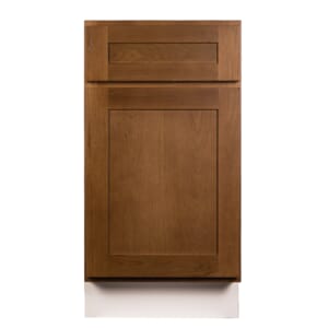 Kingston Heirloom Brown shaker base cabinet 18 inch with rich brown finish by Koville Cabinetry front view