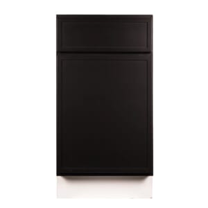 Koville Cabinetry slim shaker black base cabinet B18 with narrow shaker door design front veiw