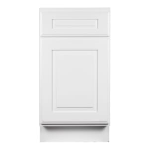 Madison Hillcrest White B18 base cabinet with raised panel solid wood door front view