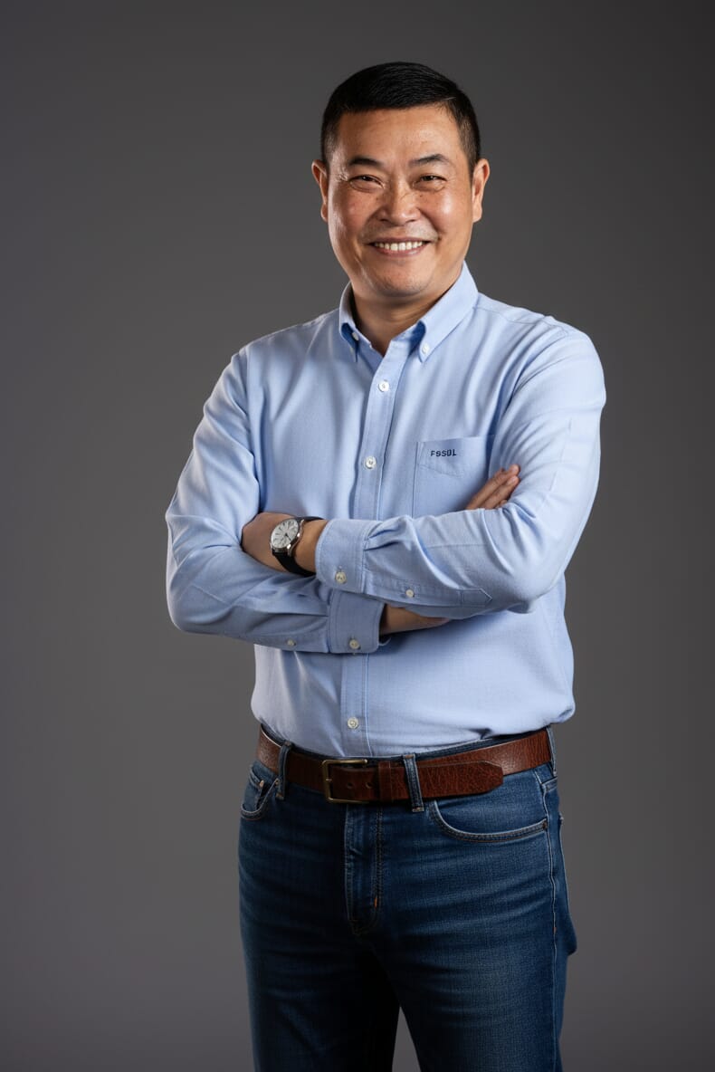 Li Songtao, Finishing Department Supervisor managing paint and stain application at ZASI Cabinetry.