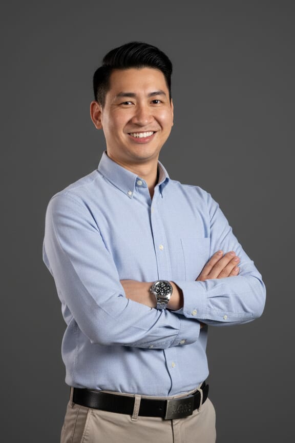 David Li, Vice President of Sales at ZASI Cabinetry manufacturing facility.