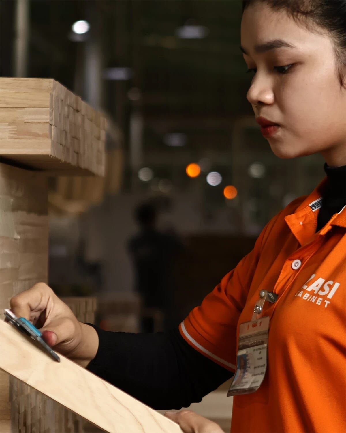 Quality control inspection process at ZASI factory ensuring cabinet consistency