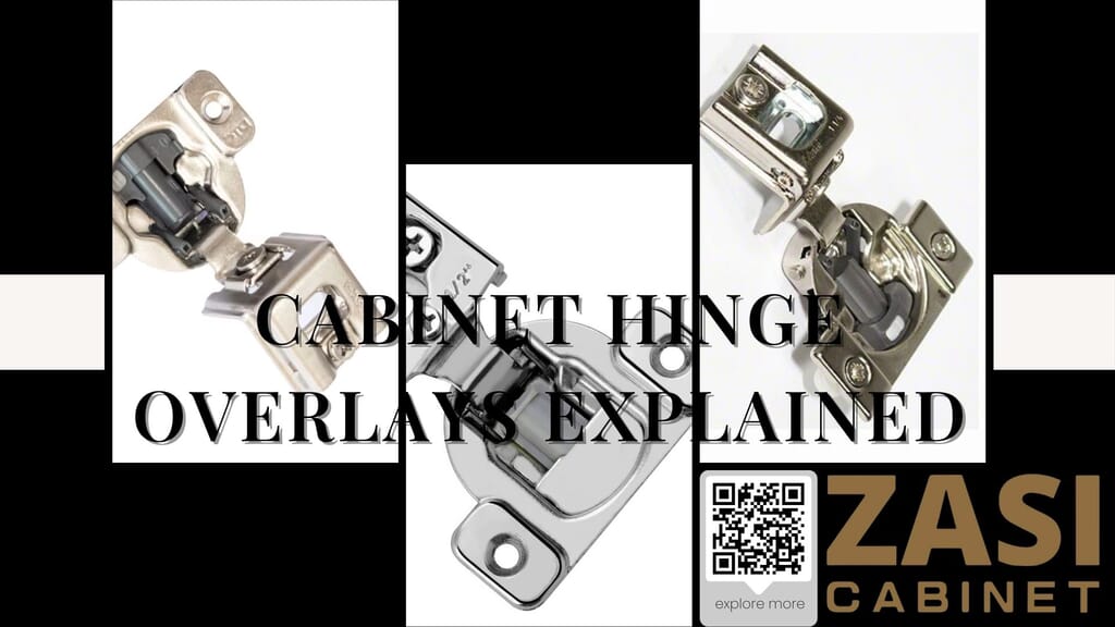 Comparison diagram of 1-1/4 inch and 1-3/8 inch cabinet hinge overlays showing frame coverage for American framed cabinetry.