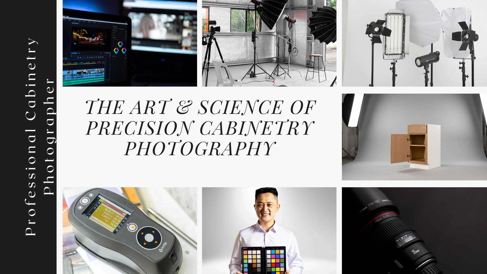 Precision cabinetry photography showcasing the balance of artistic composition and technical color accuracy