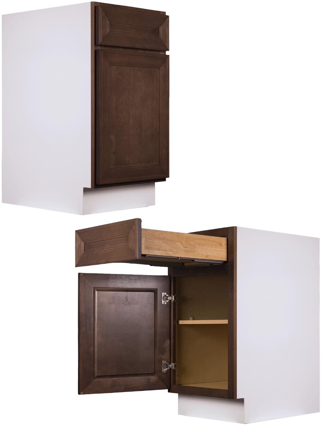 Diagram showing the material composition and construction layers of Tuscany kitchen cabinets