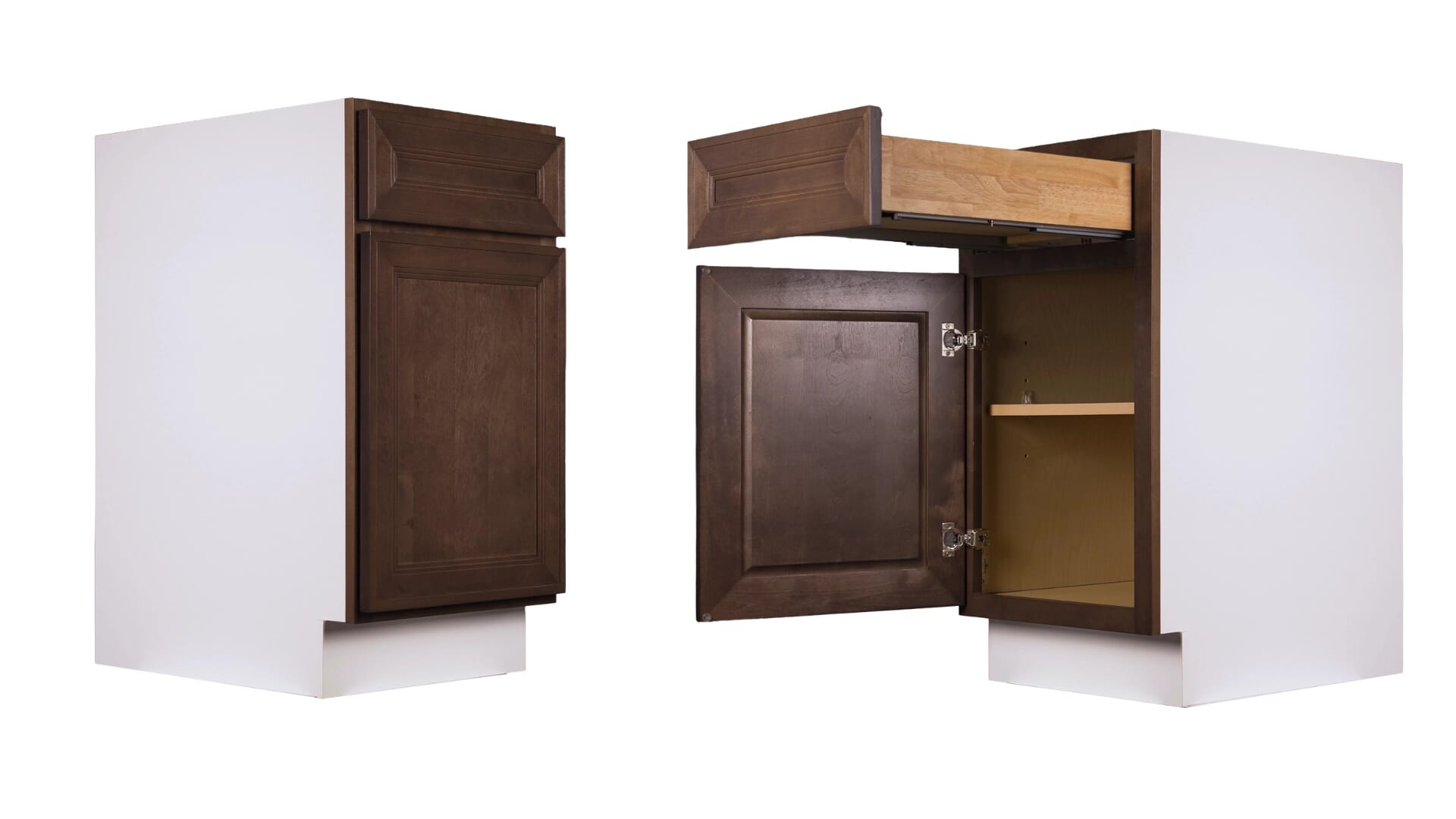 Diagram showing the material composition and construction layers of Tuscany kitchen cabinets