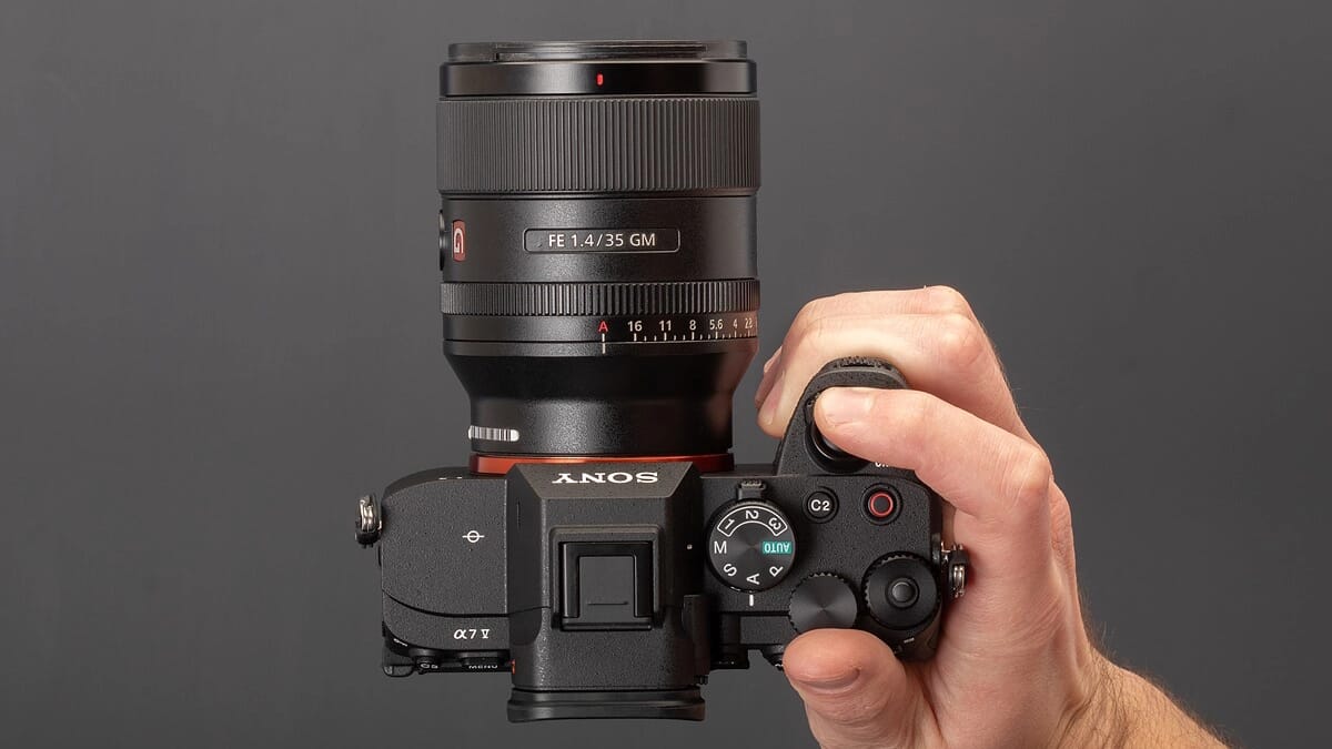 Mirrorless camera with 50mm f1.4 prime lens used for professional cabinet product photography at ZASI Cabinetry