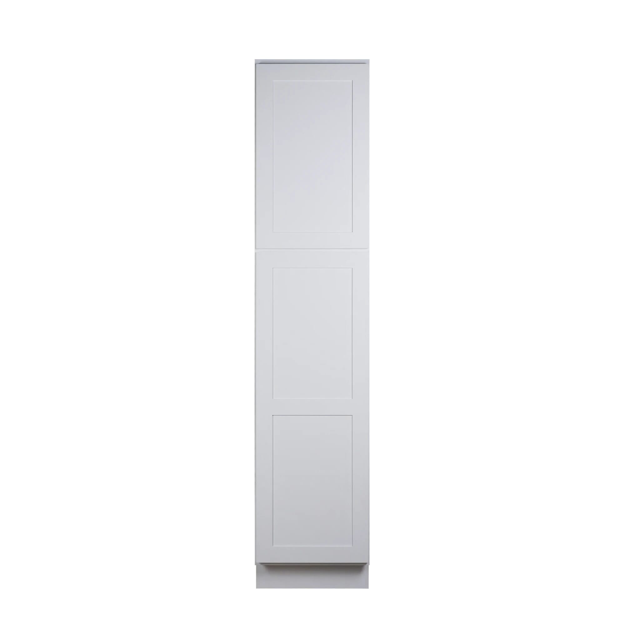 Kingston white shaker pantry cabinet 18 inch wide 84 inch high with adjustable shelves and soft-close doors